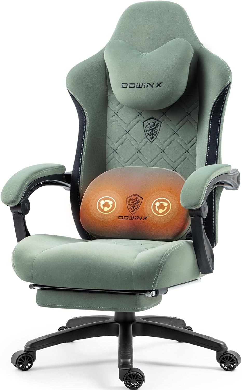 Dowinx Fabric Gaming Chair: Heated Massage & Support