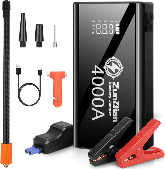 ZunDian Power Pack: Jump Start, Air Compressor, Portable Charger