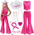 Cowgirl Costume Girls Kids Disco Western Rodeo Dress Up Outfit