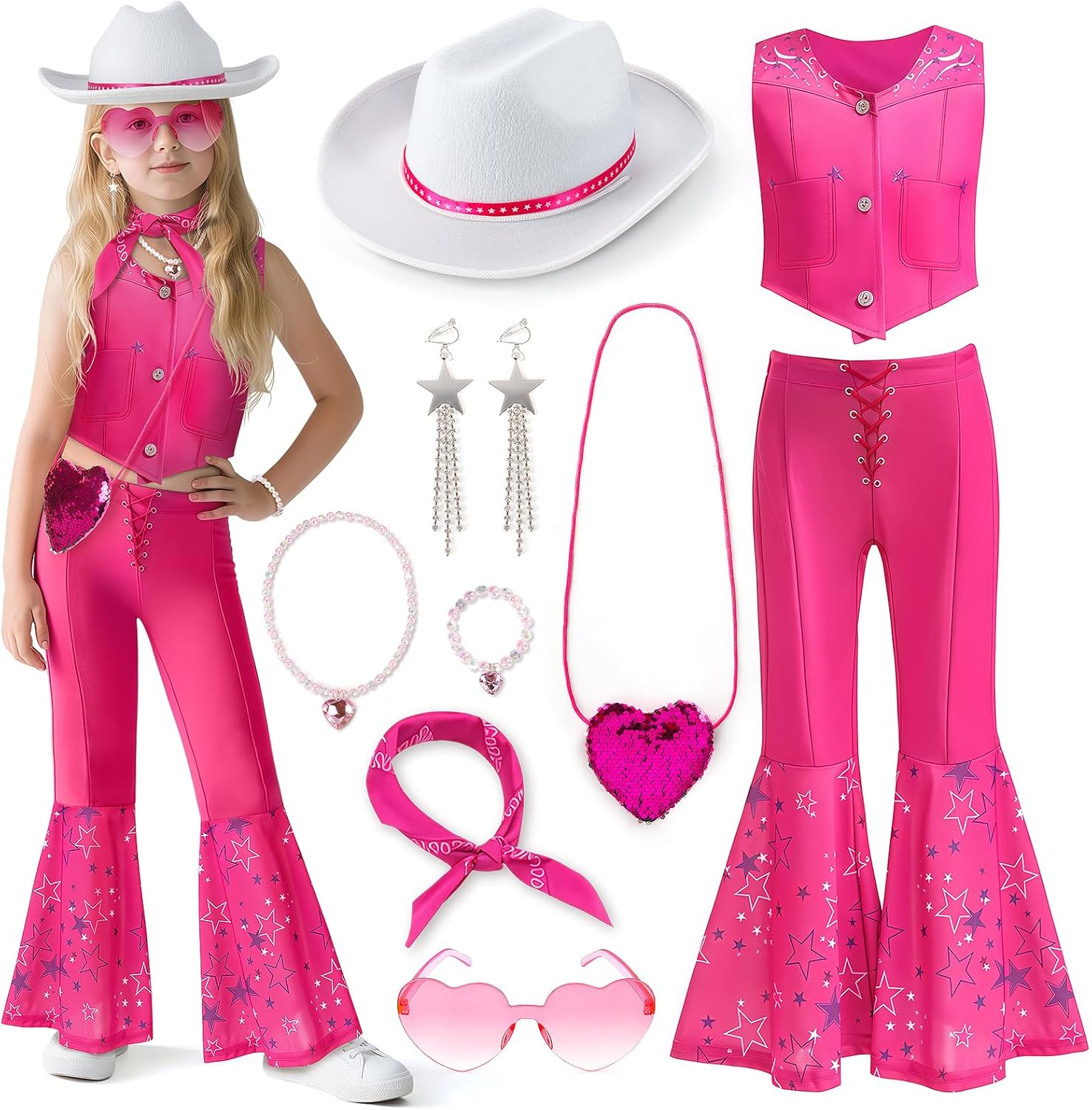 Cowgirl Costume for Girls - Disco Western Dress Up Set