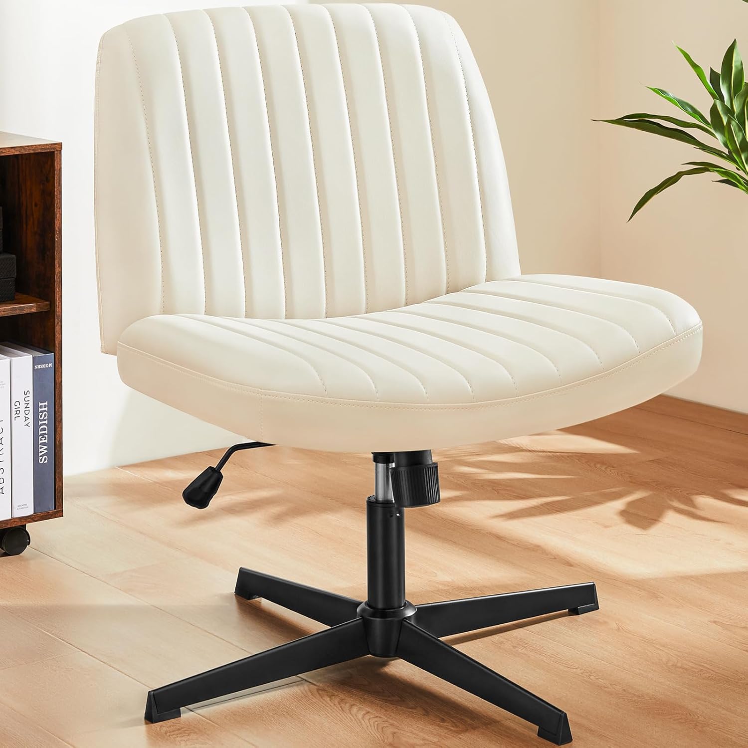 Criss Cross Legged Chair with Wide Seat and Adjustable Height