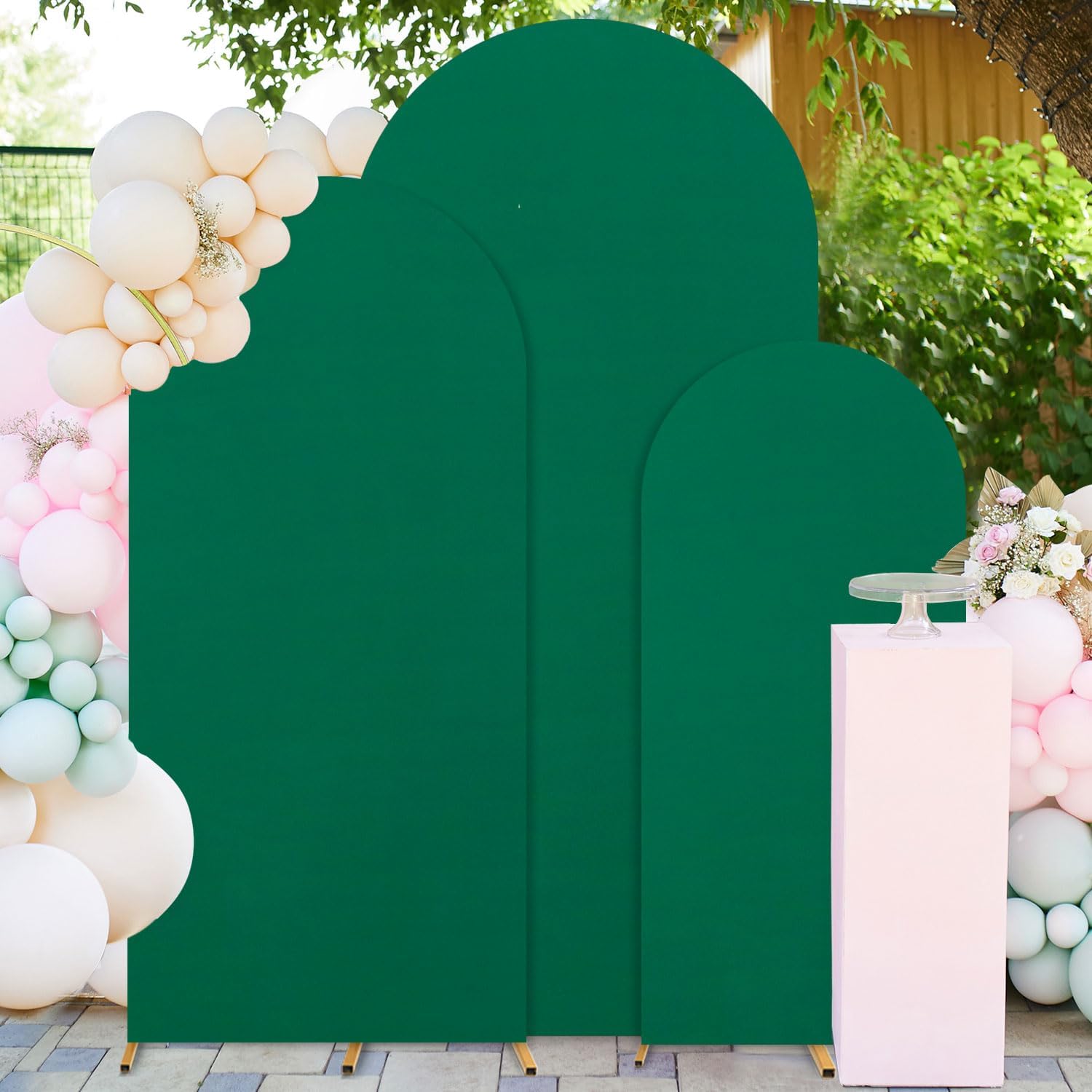 Elegant Green Wedding Arch Cover Set of 3 for Stunning Events