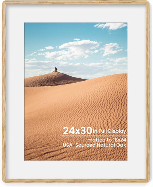 Natural Oak Wood Picture Frame 24x30 for Elegant Display