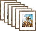 16x20 Picture Frame With Mat for 11x14 Picture - Rustic Brown 6 Pack