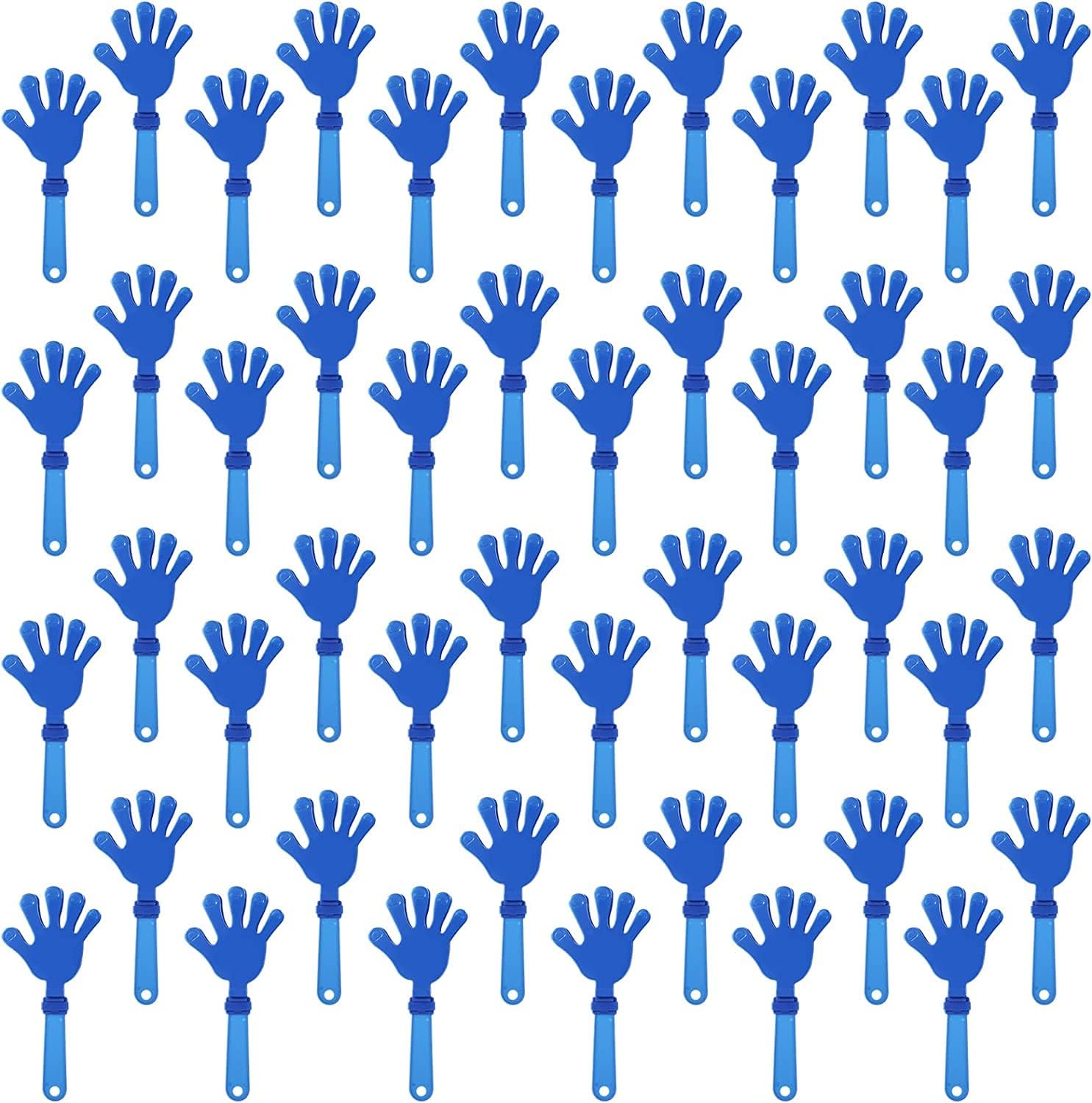 100 Pcs Royal Blue Hand Clappers for Parties and Sports Events