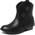Girls Cowgirl Cowboy Ankle Western Boots with Tassel - Easy Zipper