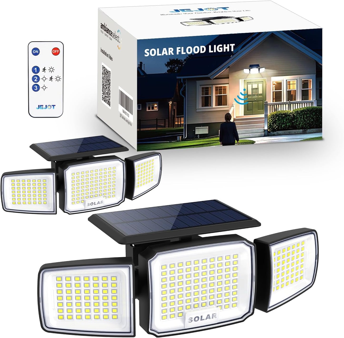 Super Bright Solar Security Light Outdoor with Remote Control