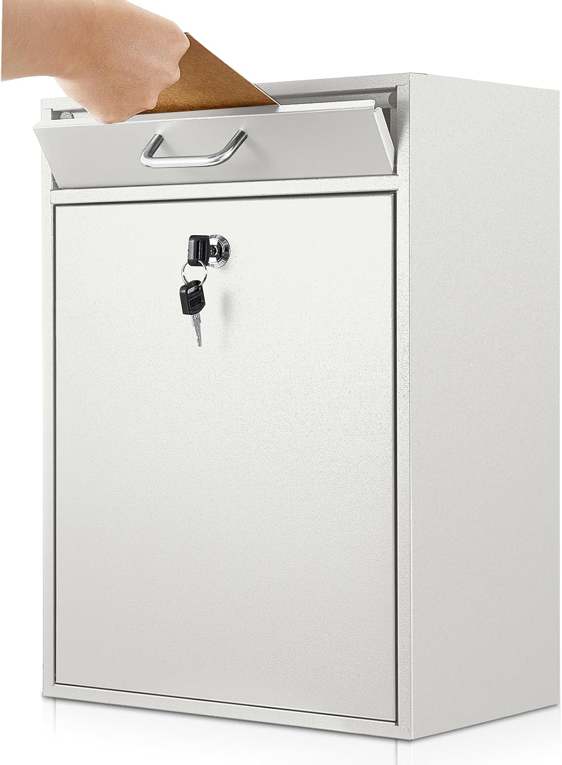 Locking Mailbox with Key for Outdoor Use - Secure Wall Mount