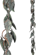 8.5 FT Rain Chain with Leaves - Decorative Metal Rain Gutter Chain