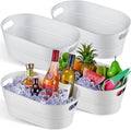 4 Pcs 4 Gallon Galvanized Metal Ice Buckets Beverage Tubs - Party