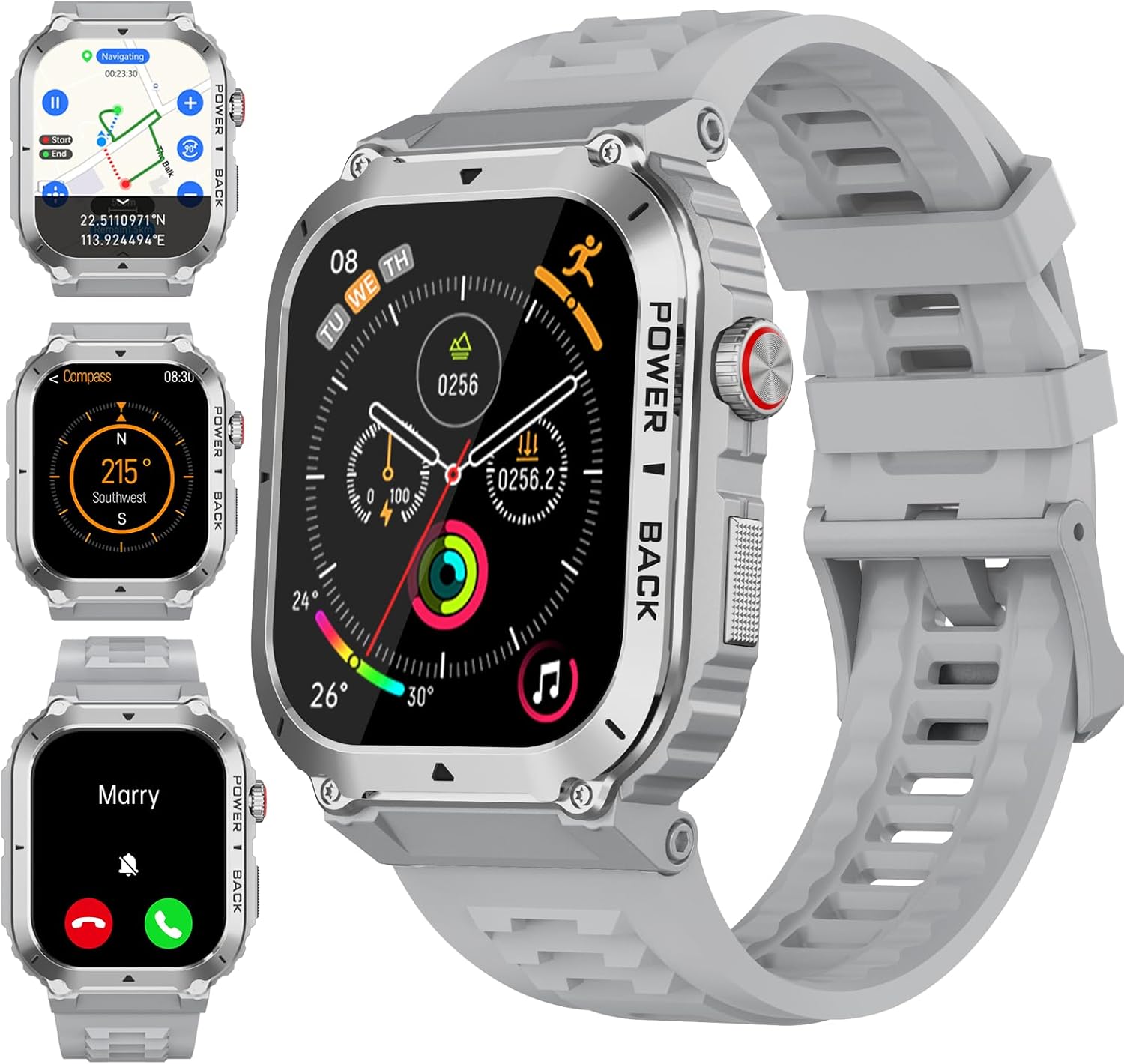 Military Smart Watch with GPS and Health Monitor for Adventurers
