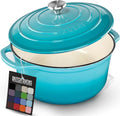 Zulay Kitchen 7.7 Quart Enameled Cast Iron Dutch Oven - Even Heat