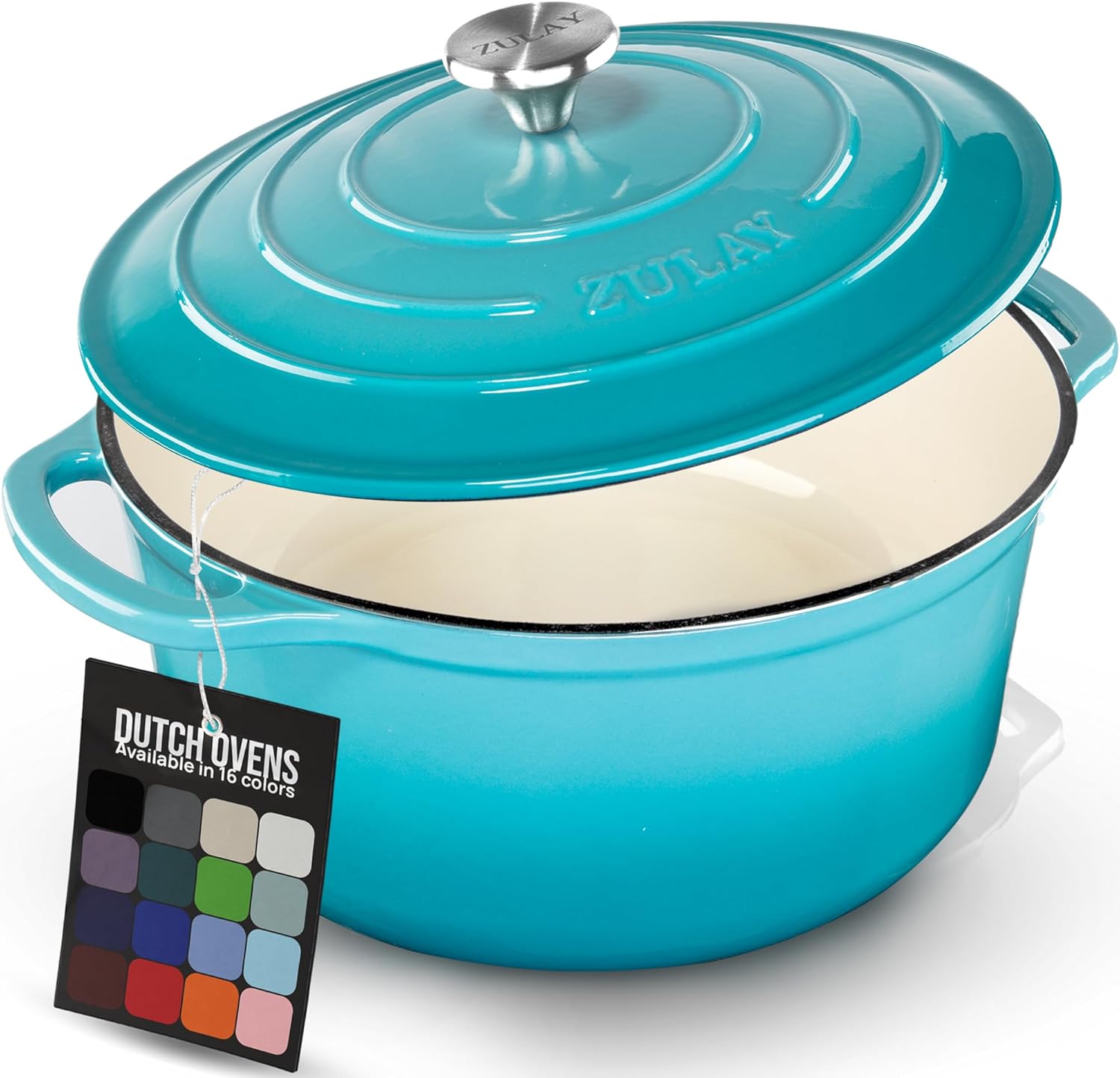 Zulay Kitchen 7.7 Quart Enameled Cast Iron Dutch Oven Pot