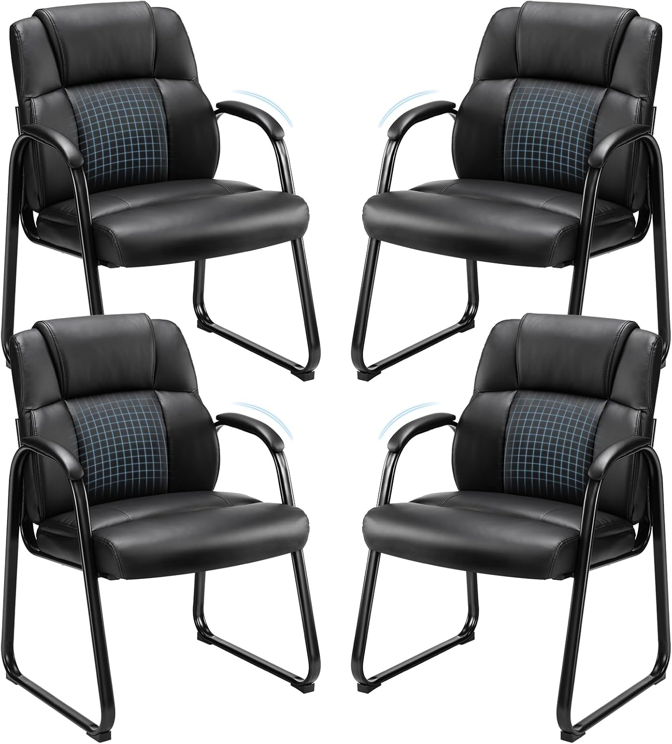 Comfortable Waiting Room Guest Chair Set of 4 for Any Space