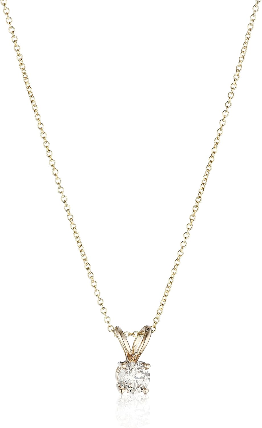 14k Gold Adjustable Prong Set Round-Cut Diamond Pendant Review