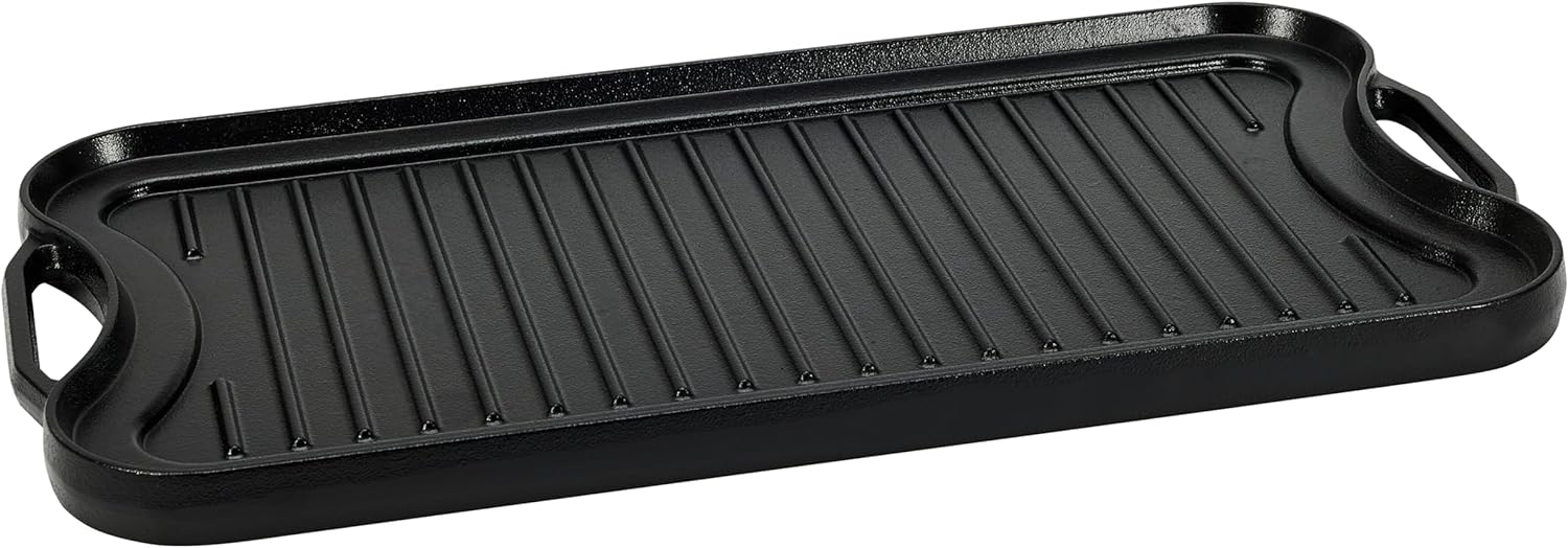 Pre-Seasoned Cast Iron Reversible Grill/Griddle for Versatile Cooking