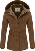 WenVen Women's Cotton Military Jacket Lightweight Anorak (Style NZD6)