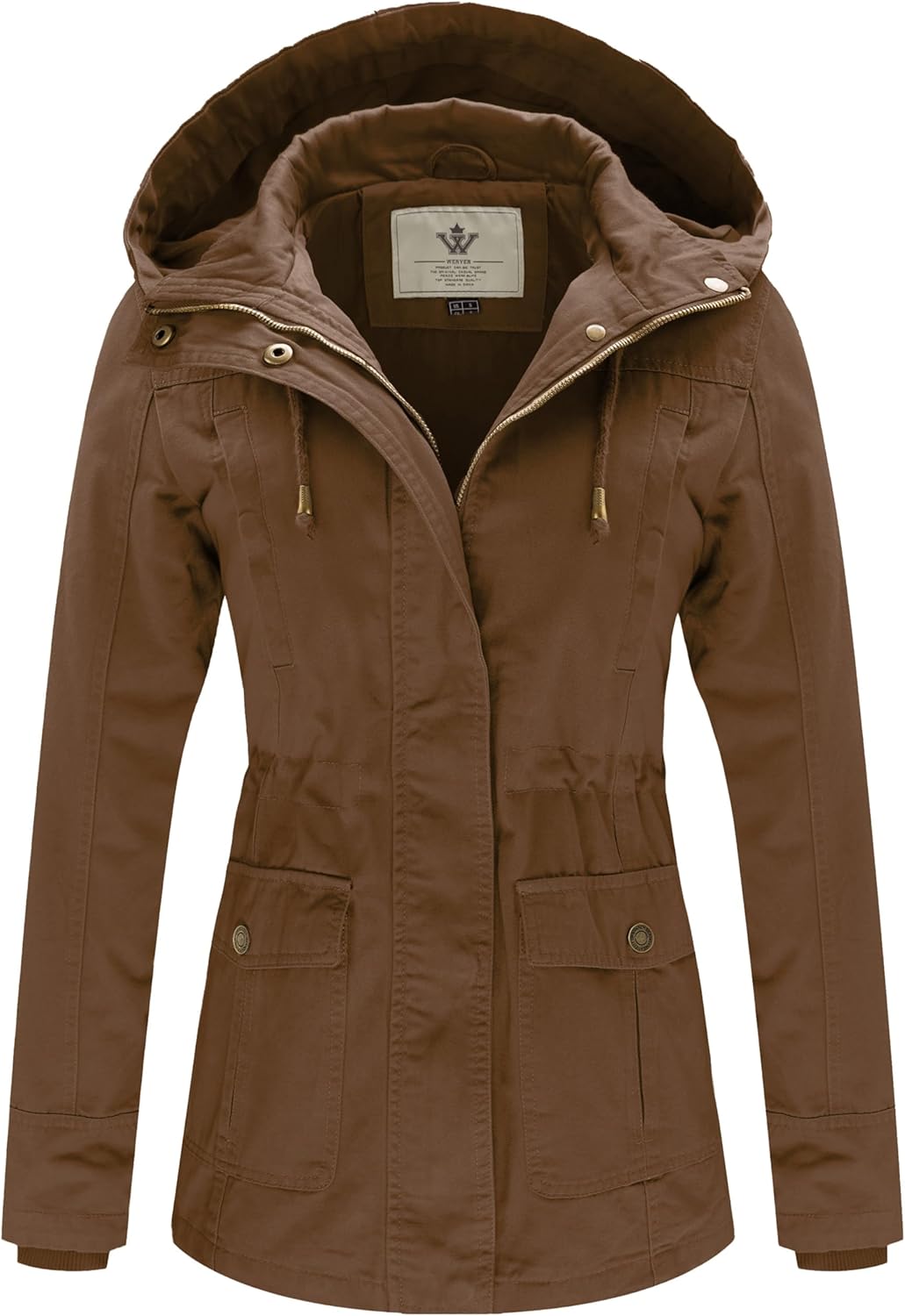 WenVen Women's Cotton Military Jacket for Casual Style and Comfort