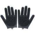 Pet Grooming Gloves for Cats Dogs Rabbits Horses - Silicone Massage