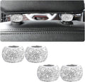 BELOMI 4 Pack Car Headrest Collars - Rhinestone Bling Interior Rings