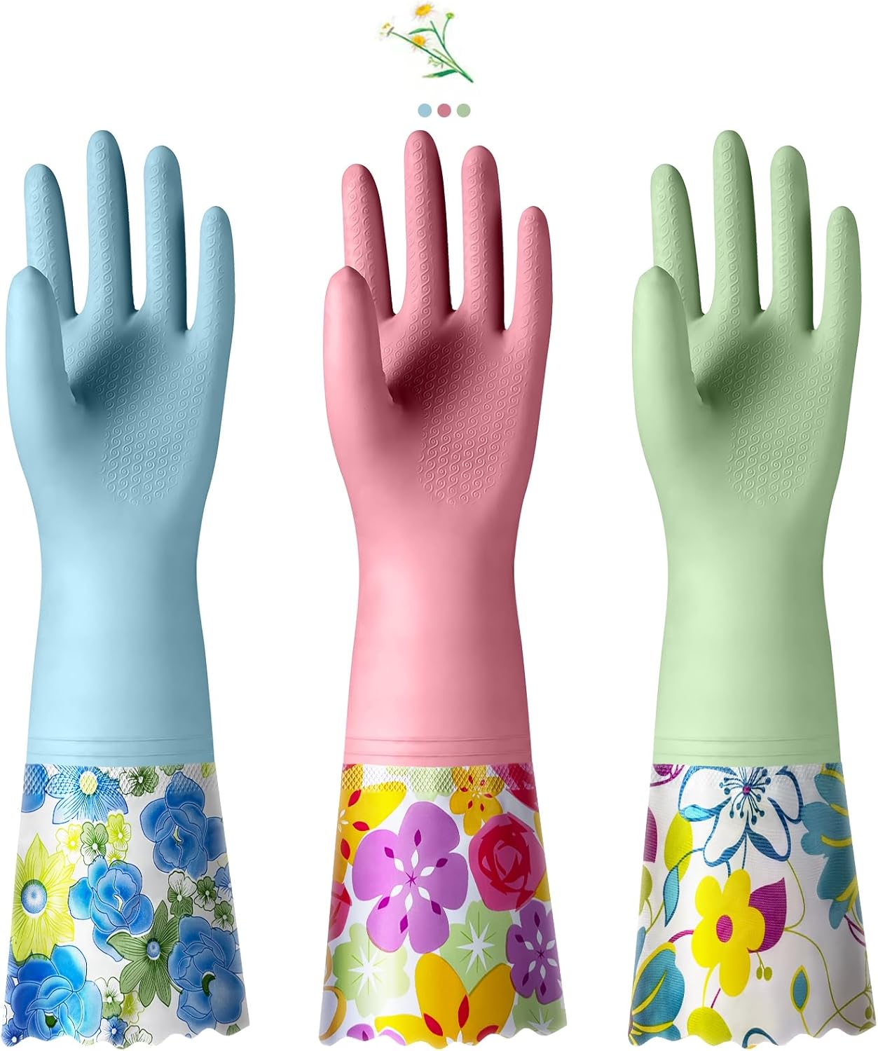KAQ Reusable Long Cuff Cleaning Gloves - Waterproof & Non-Slip