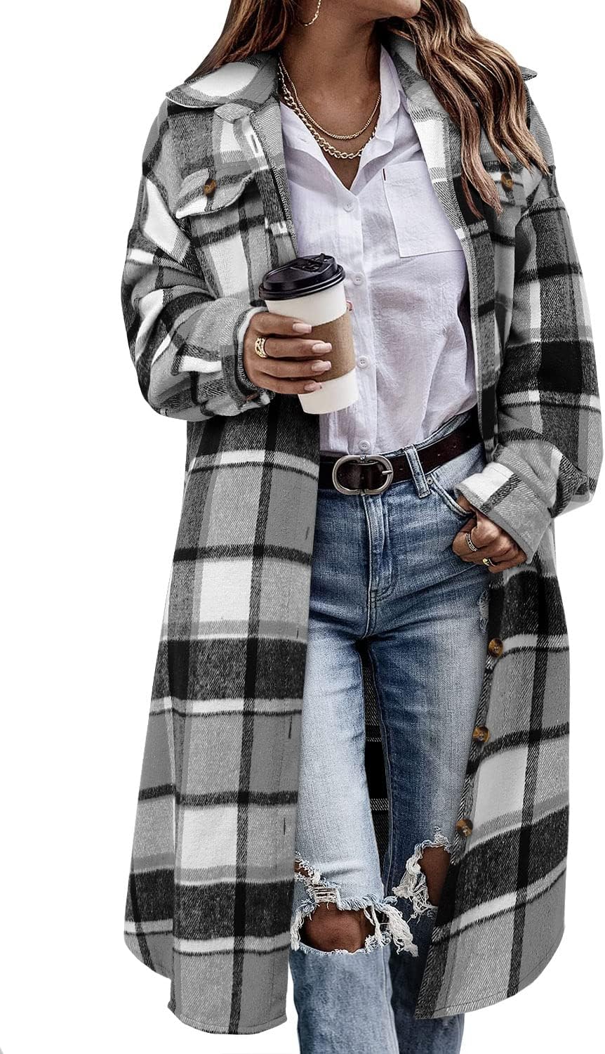 CHICZONE Womens Plaid Shacket Jacket for Casual Style and Comfort