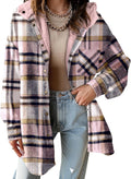 Flannel Hooded Plaid Shacket for Women - Warm Oversized Fit