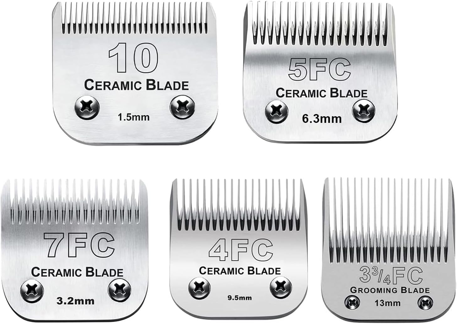 5PACK Dog Grooming Clipper Replacement Blades for Perfect Cuts