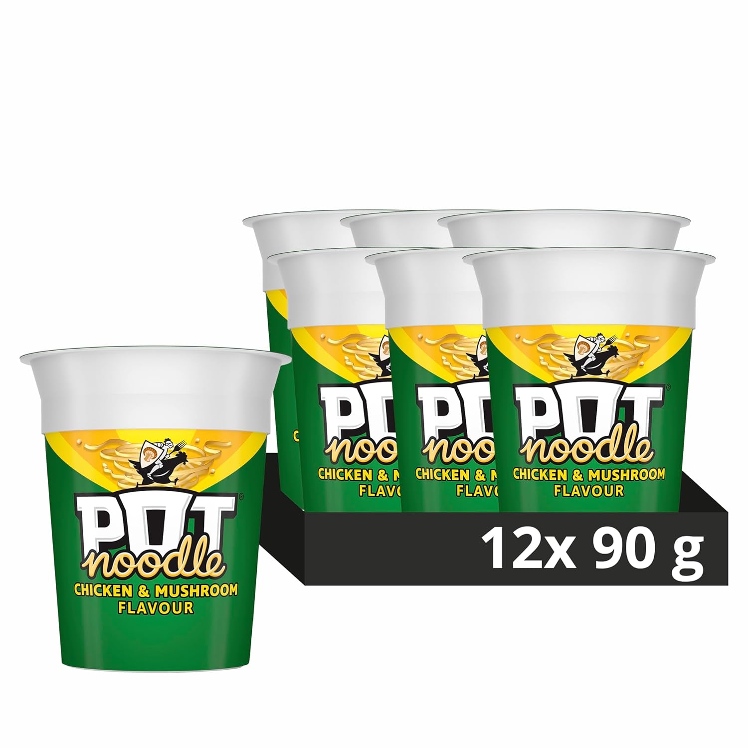 Pot Noodle Chicken and Mushroom 90g Pack of 12 for Quick Meals