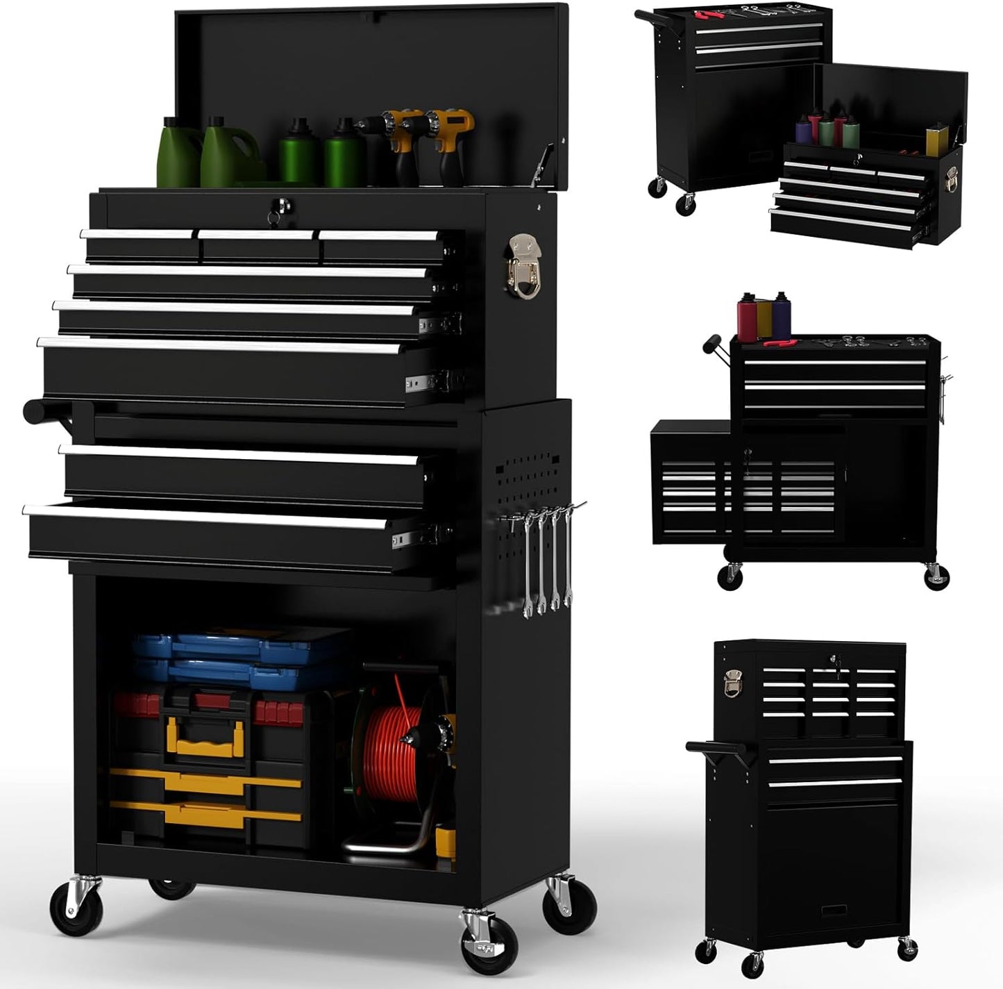 On Shine 8 Drawer Rolling Tool Chest for Garage and Workshop