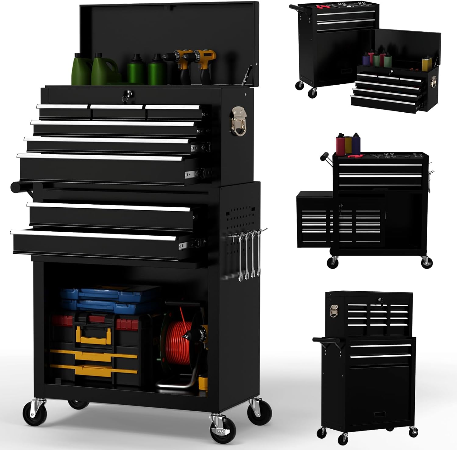 On Shine 8 Drawer Rolling Tool Chest for Garage and Workshop