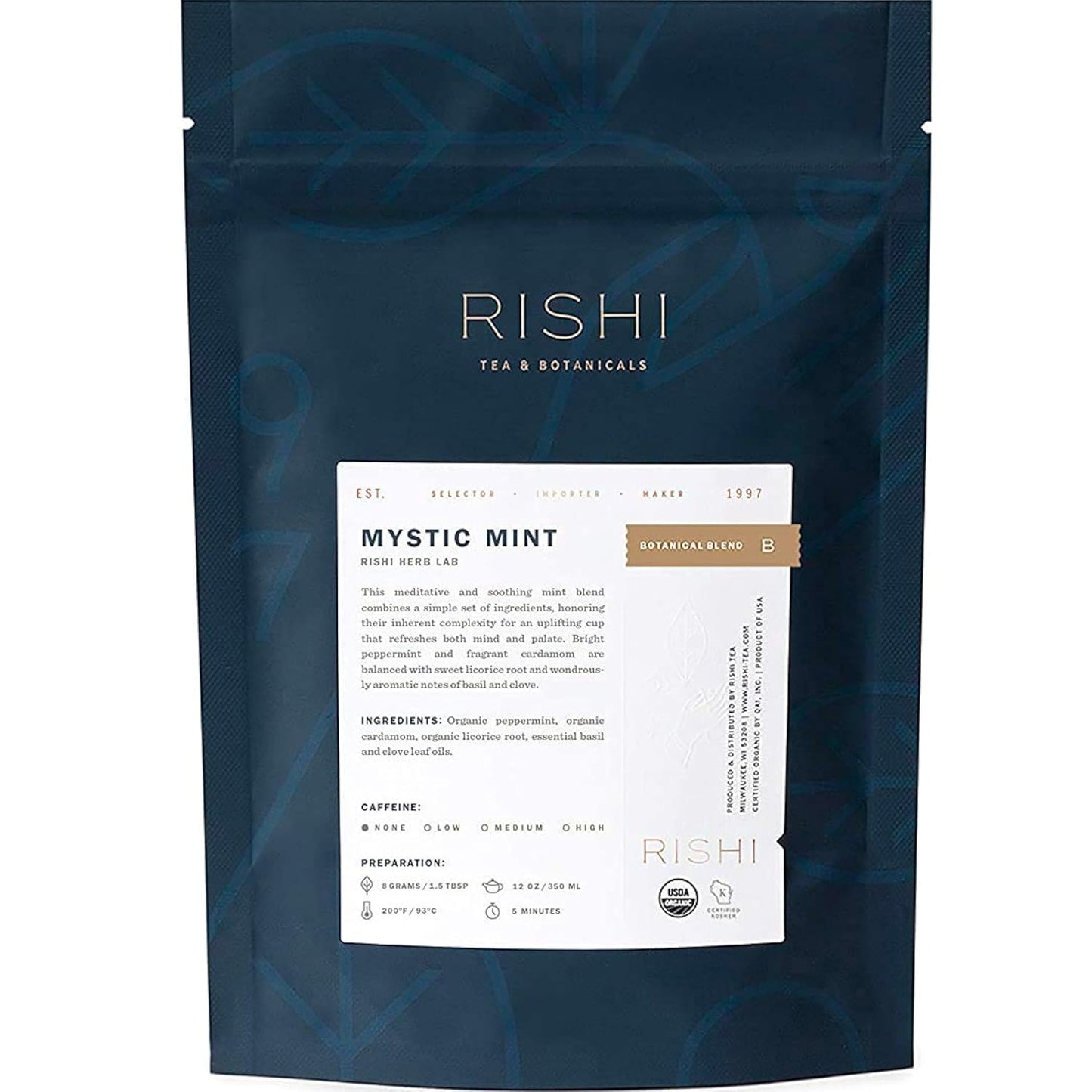 Rishi Tea Mystic Mint Herbal Tea - Organic Caffeine Free Blend