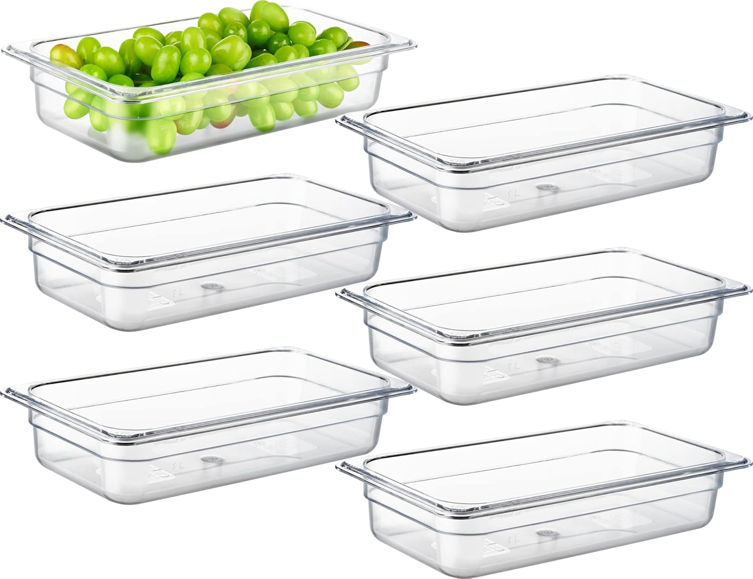 CURTA 6 Pack NSF Food Pans for Safe Food Storage and Prep