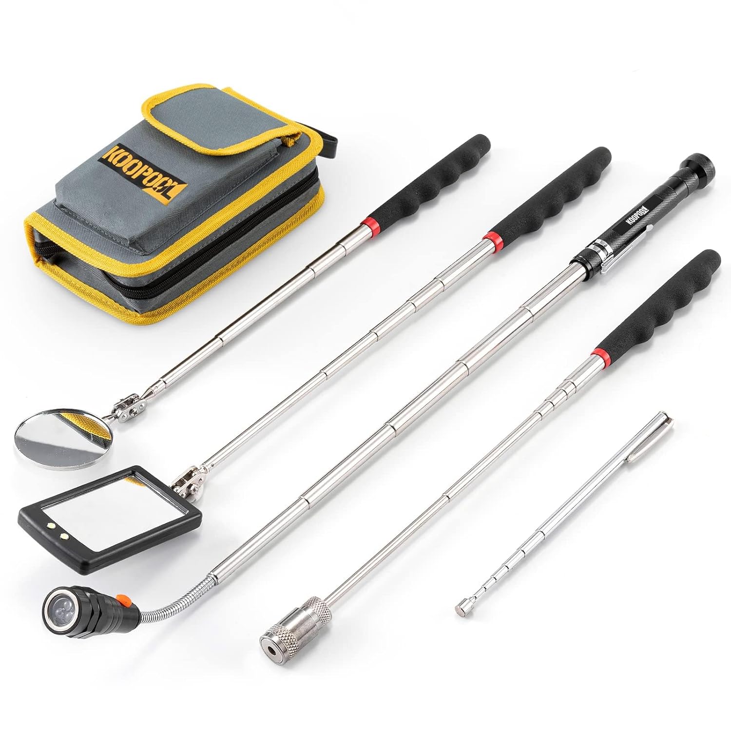 Telescoping Magnetic Pickup Tool Set with LED Flashlight