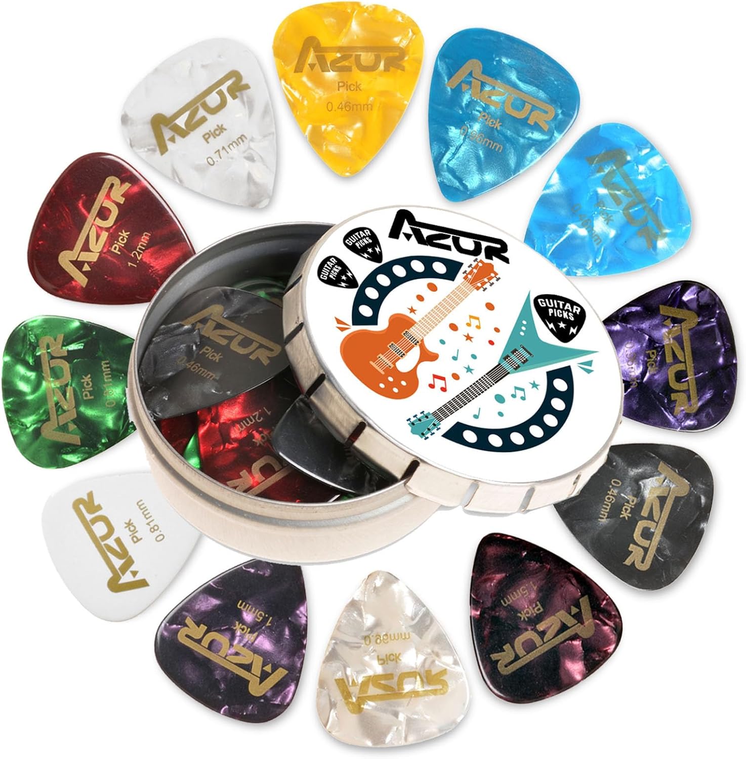 AZOR Guitar Picks Set 18-Pack for All Instruments