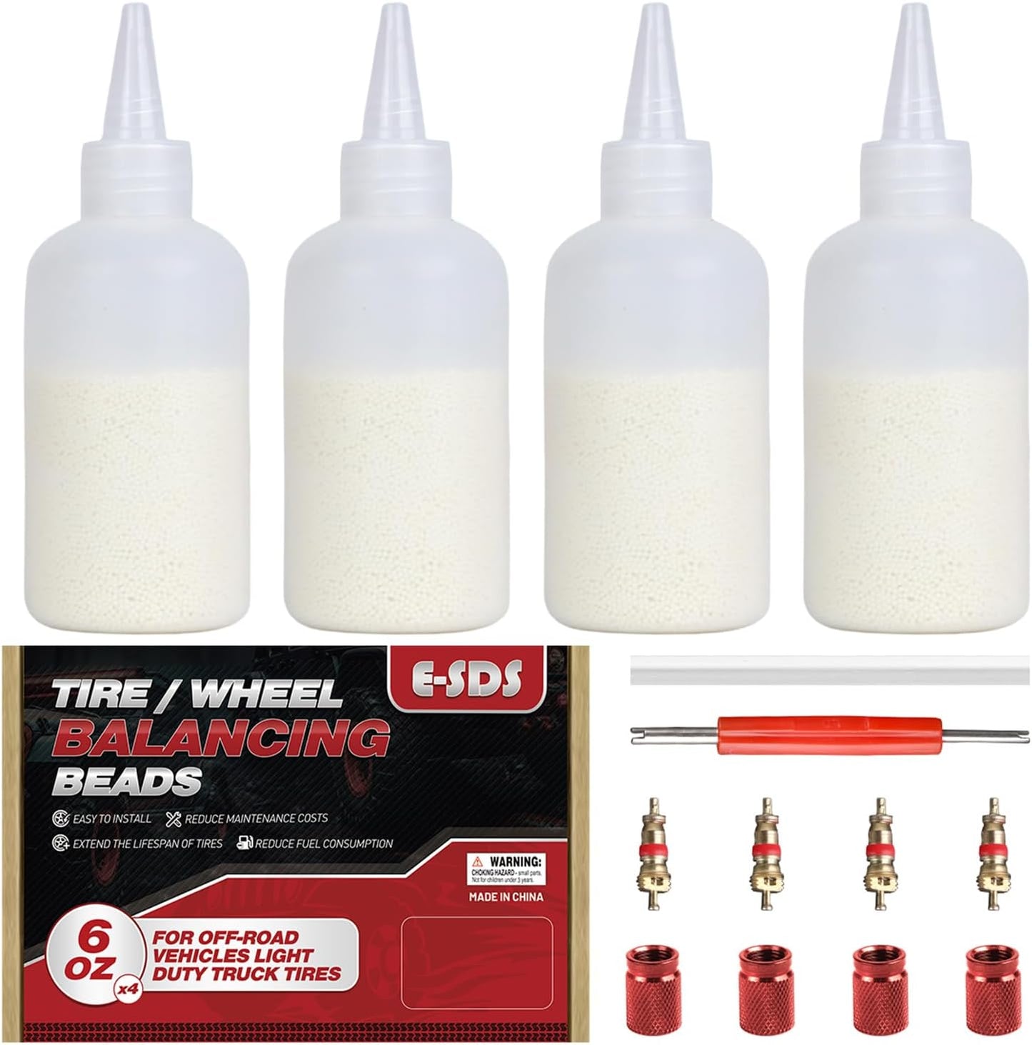E-SDS Tire Balance Beads for Car, RV, Truck, and Motorcycle