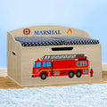 Personalized Firetruck Toy Box - Safe Soft-Close Chest