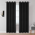 DUALIFE Black Blackout Curtain Panels 52x96 in Set of 2 - Energy