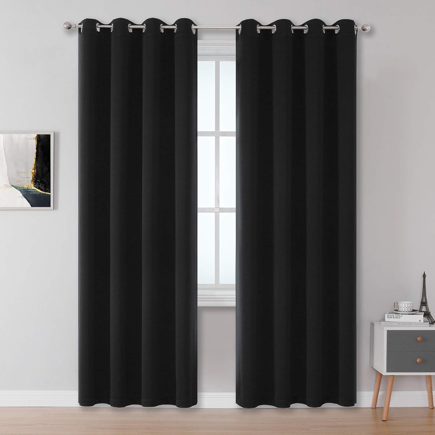 DUALIFE Blackout Curtain Panels for Living Room 96 Inch Length