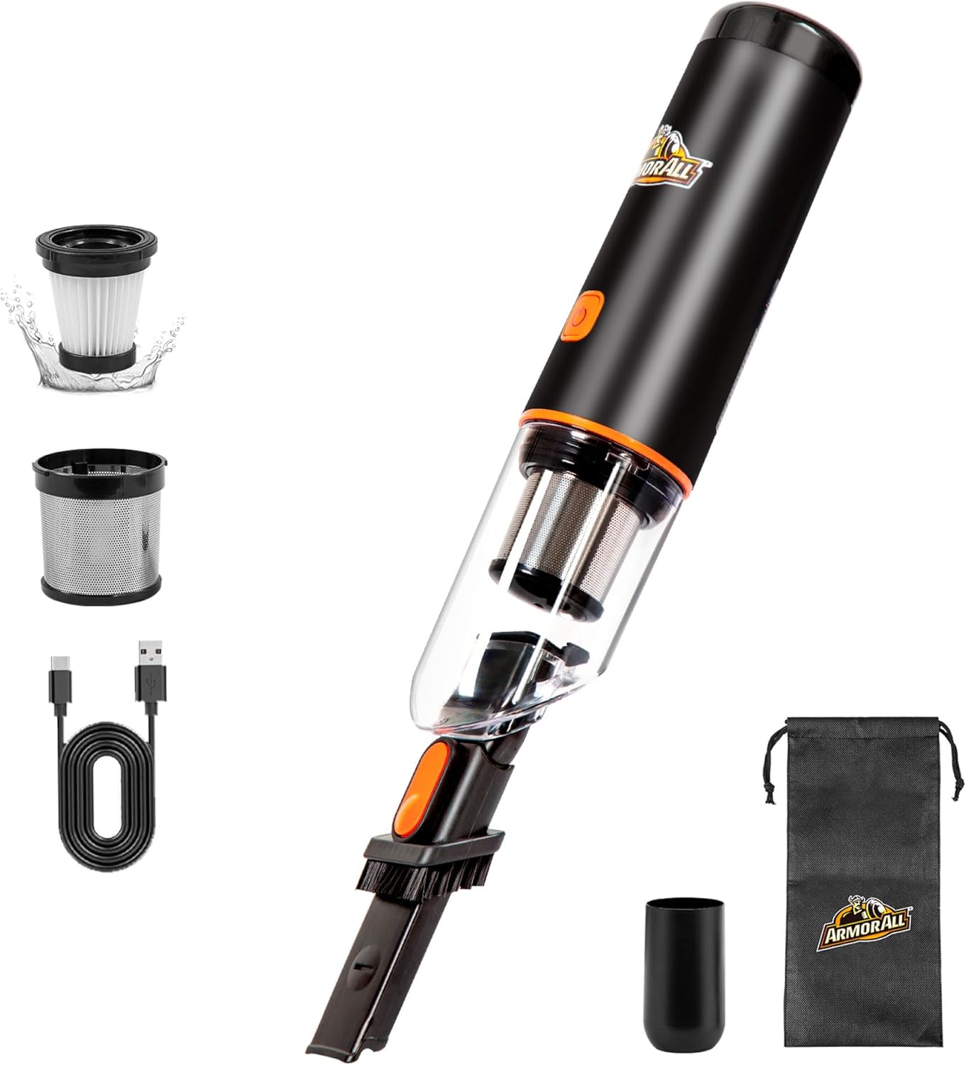 Powerful Cordless Car Vacuum - Armor All Orange