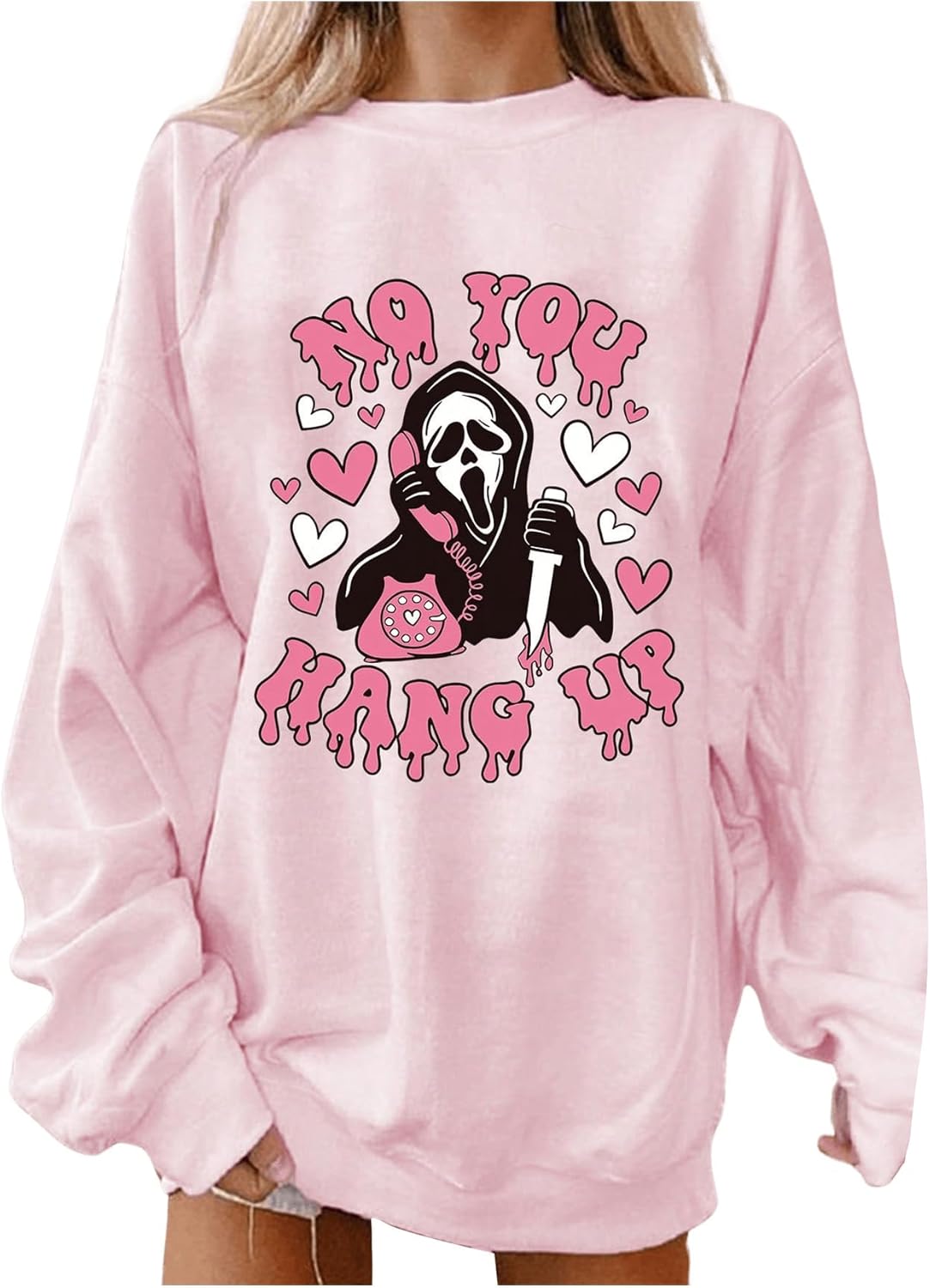 WDIRARA Women's Ghost Graphic SweatshirtFunny Top