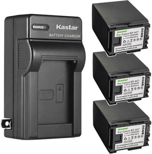 Kastar 3-Pack Battery and AC Wall Charger for Canon Cameras