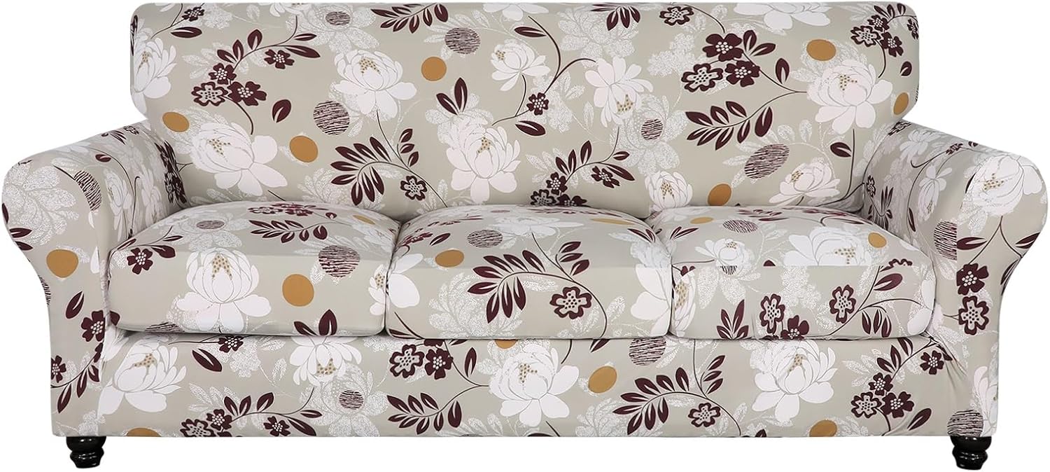 SearchI Stretch Sofa Cover with Floral Pattern for Living Room