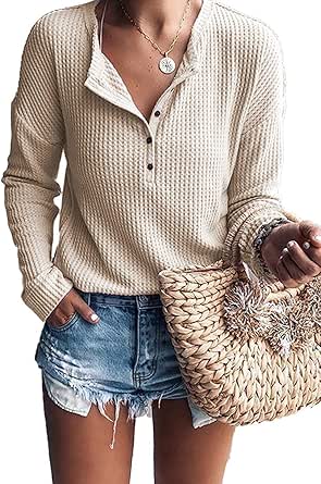 MOLERANI Womens Waffle Knit Tunic Tops for Stylish Comfort