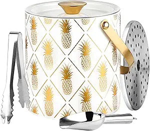 Insulated Ice Bucket for Parties with Lid and Tongs - 3L
