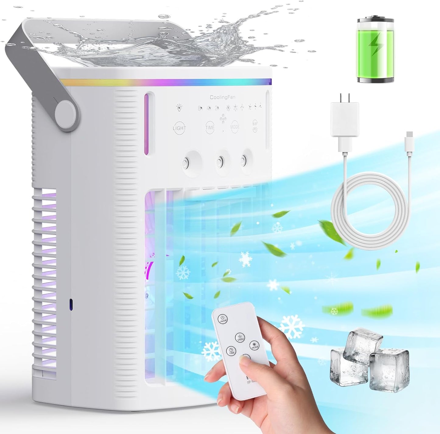 Portable Air Conditioners Rechargeable with Remote Control