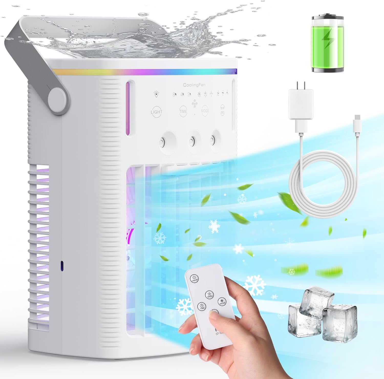 Portable Air Conditioners Rechargeable with Remote Control