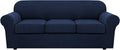 Navy 4 Piece Stretch Sofa Covers for 3 Cushion Couch - Thicker