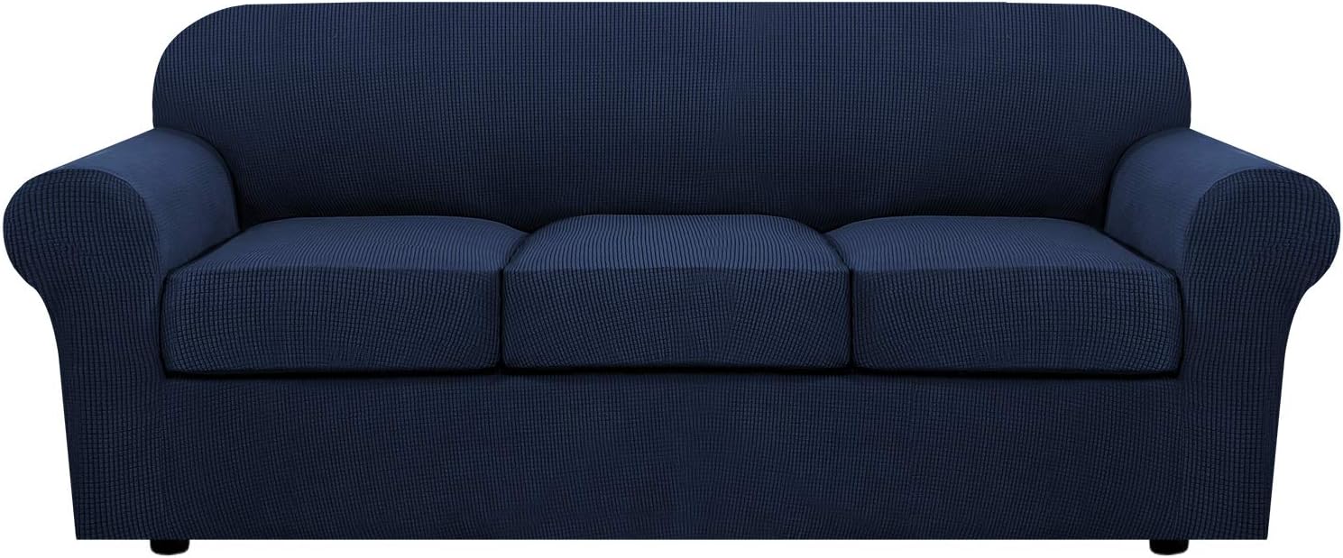 H.VERSAILTEX 4 Piece Stretch Sofa Covers for 3 Cushion Couch