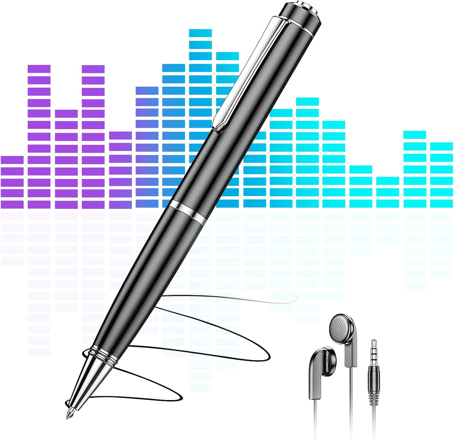 64GB Voice Activated Recorder with AI Noise Cancellation